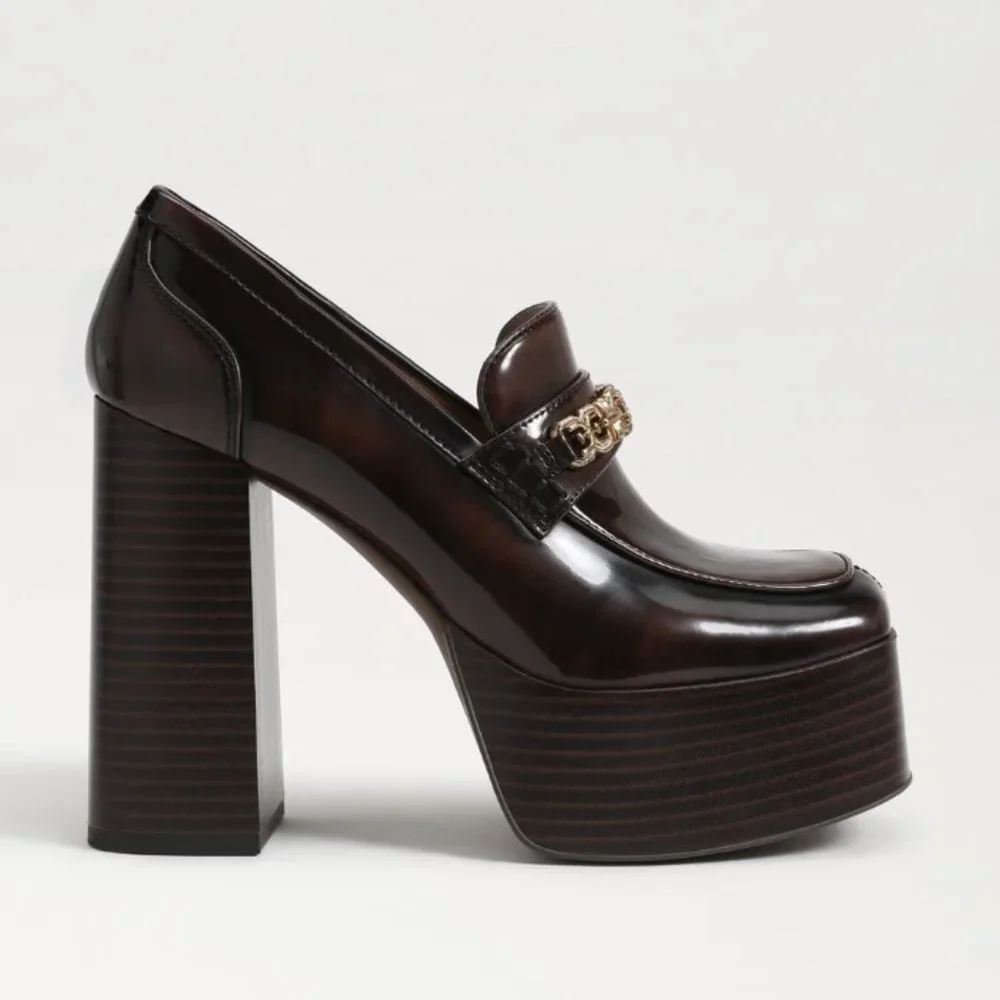 Sam Edelman Rowe Platform Loafer in Chestnut Womens Size 7.5 NWOT - Picture 2 of 7